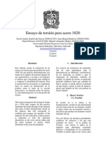 Ensayo de Torsión para Acero 1020