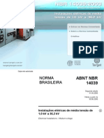 Instalações Elétricas - NBR 14039 (2005) - Instalações Elétricas de Média Tensão de 1,0 KV A 36,2 KV - Comentada