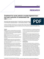 Treatment of Anterior Cruciate Ligament Injuries