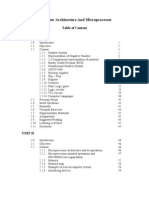 Computer Architecture and Microprocessor: Table of Content Unit I