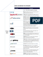 List of Search Engines According To Category