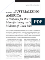 Reindustrializing America: A Proposal For Reviving U.S. Manufacturing and Creating Millions of Good Jobs