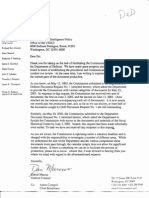 9/11 Commission Letter To Department of Defense Complaining About Lack of Documents Produced