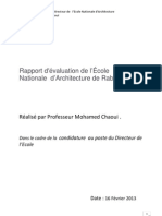 Ecole Nationale D'architecture de Rabat 2012-2013 - EVALUATION DE LA FORMATION Par PR Chaoui Mohamed PDF