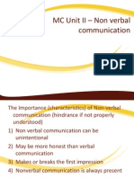 MC Unit II - Non Verbal Communication