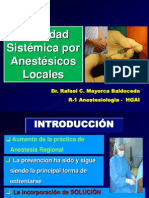 Toxicidad Anestesicos Locales 2013