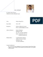 CV of Prof. Shanker Thapa - Updated March 2013