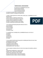 Lista Exercicios - Gestão de Custos