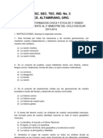 Examen de Civica y Etica 2 y 3 Grado Sin Respuestas