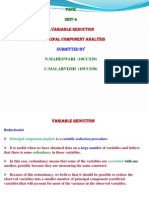 1.variable Reduction 2.principal Component Analysis: Topic UNIT-4