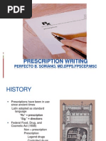 Prescription Writing: Perfecto B. Soriano, MD, DPPS, Fpscep, MSC