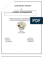 Finance Management: A Major Project Report