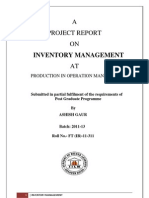 Inventory Management: A Project Report ON