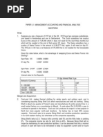 Paper - 2: Management Accounting and Financial Analysis Questions Swap