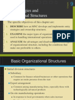 Entry Strategies and Organizational Structures: The Specific Objectives of This Chapter Are