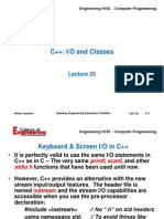 C++: I/O and Classes: Engineering H192 - Computer Programming