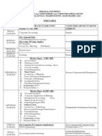 OU B.com I II III Year TimeTables 2013