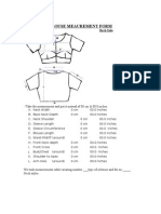 Blouse Meaurement Form: Front Side Back Side