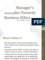 Indian Manager's Attitudes Towards Business Ethics