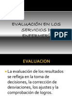 Evaluación en Los Servicios de Enfermería