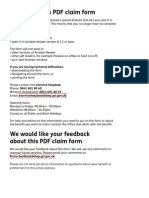 Help Using This PDF Claim Form: If You Are Having Technical Difficulties