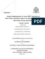 Design and Implementation of Various MPPT Algorithms For Solar Charge Controller To Improve The Efficiency Using PSIM