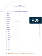 Elementary Count Able and Uncountable Nouns Exercises