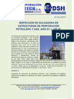 Inspeccion de La Soldadura en Estructuras de Perforacion y Gas. Codigo Aws d1.1, API 4f