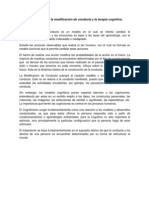 Diferencia Entre La Modificación de Conducta y La Terapia Cognitiva