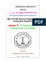 ME 210 Mechanical Engineering Drawing & Graphics: To Create The 2-D Drawing From A 3-D Model