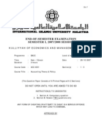 Accounting Theory and Policy - (Final Paper) - International Islamic University Malaysia