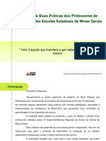 Caderno de Boas Práticas Dos Professores de Matemática Das Escolas Estaduais de MG