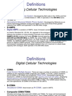 Definitions: Analog Cellular Technologies