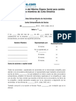 Asamblea o Junta Extraordinaria Cambio Junta Directiva