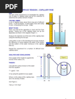 Surface Tension Capillary Rise