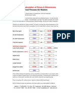 AB&CO Electrical Process Air Heaters: Preliminary Calculation of Prices & Dimensions