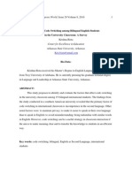 Factors of Code Switching Among Bilingual English Students in The University Classroom: A Survey