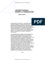 Antonio Pasquali, Comprender La Comunicación - Oscar Lucien