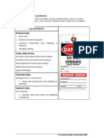 Examples of Major Problems: Major Faults Electrical Faults