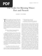 The Order For Blessing Water Past and Present