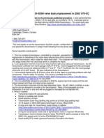 2002 V70 XC Valve Body Replacement Notes