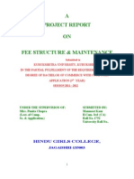 A Project Report ON Fee Structure & Maintenance: Hindu Girls College