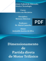 Dimensionamento de Partida Direta de Motor Trifasico