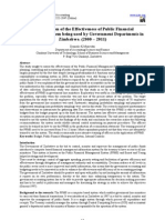 An Evaluation of The Effectiveness of Public Financial Management System Being Used by Government Departments in Zimbabwe.