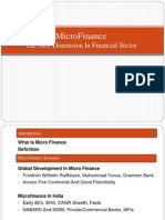 Microfinance: The New Dimension in Financial Sector