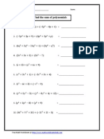 Find The Sum of Polynomials