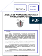 Anclaje de Armaduras en Hormigon Endurecido