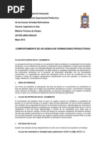 Comportamiento de Afluencia de Formaciones Productoras