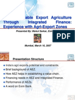 Creating Viable Export Agriculture Through Integrated Finance: Experience With Agri-Export Zones