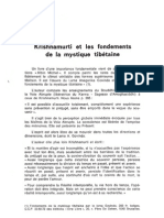 Krishnamurti Et Les Fondements de La Mystique Tibétain, Par Robert Linssen